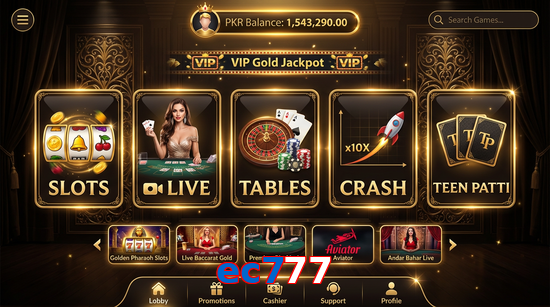 Main screen of Ec777 casino page for PK players