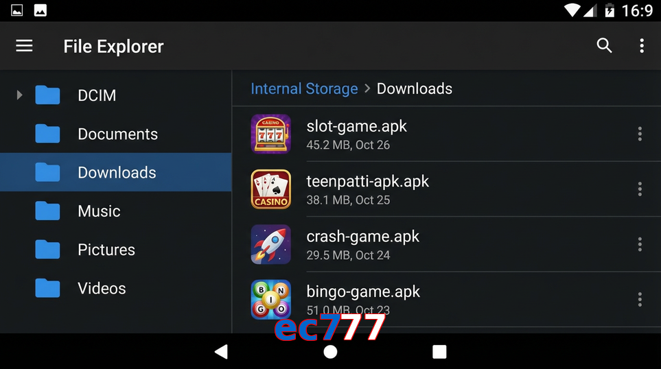 Main screen of Ec777 gameapk page for PK players