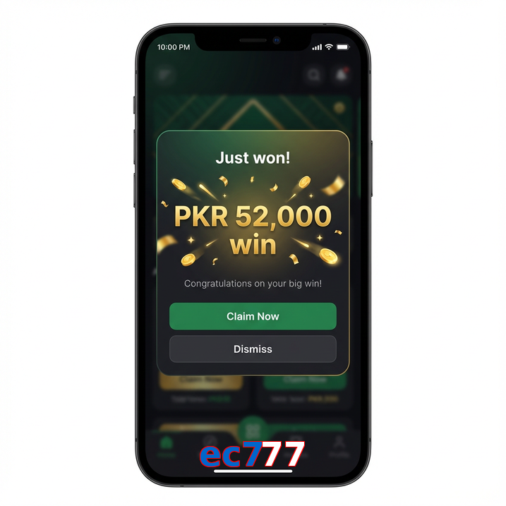 Main screen of Ec777 win page for PK players